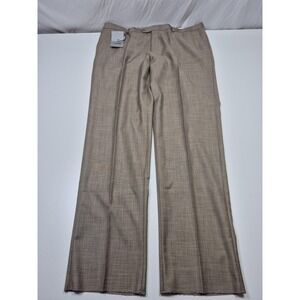 VTG Rossetti Uomo Dress Pants Mens 44x36 Beige Wool Flat Front Super 150s NWT